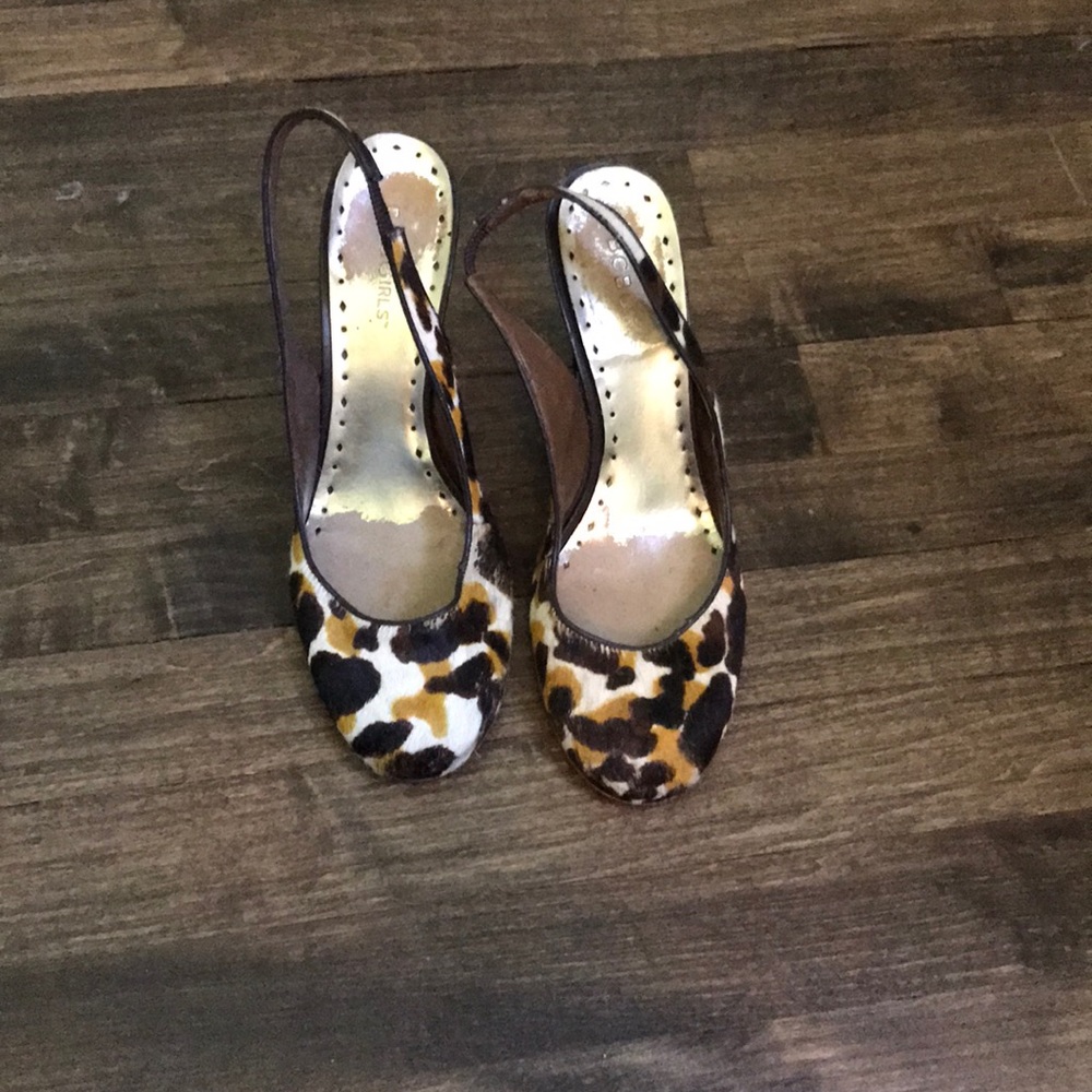 BCBGirls leopard print slingback heels